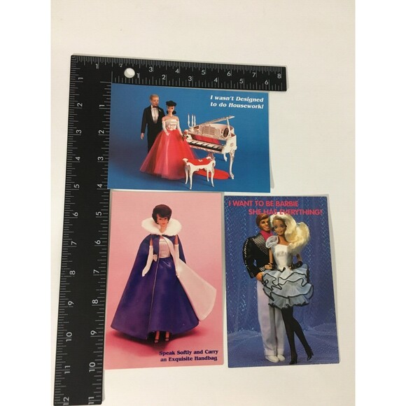 Vintage Barbie Postcards Lot of 3 Collectible Doll Art Margo's Nostalgic A3 - Picture 2 of 4